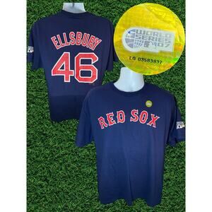 Vintage Majestic MLB Boston Red Sox #46 Jacoby Ellsbury Blue T Shirt Large 2007
